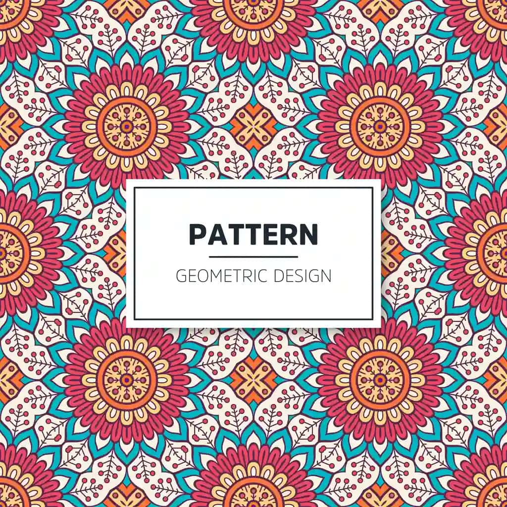Rangli mandala choksiz naqsh | Colorful mandala seamless pattern