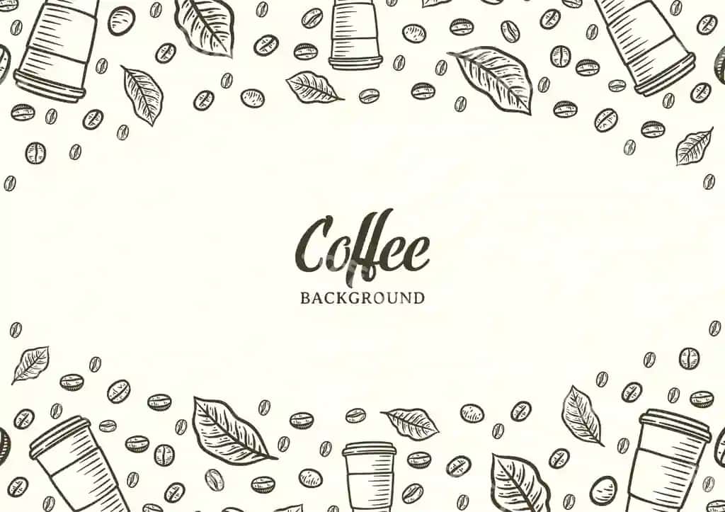 Qahva loviya vektor kofe foni bilan qo'lda chizilgan fon | Hand drawn background with coffee beans vector coffee background