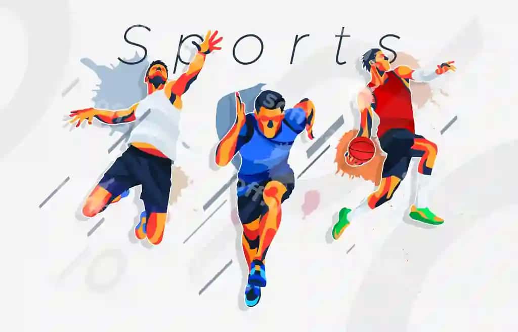 Banner shabloni milliy sportlar kuni futbol basketbol tennis voleybol | Banner template national sports day football basketball tennis volleyball