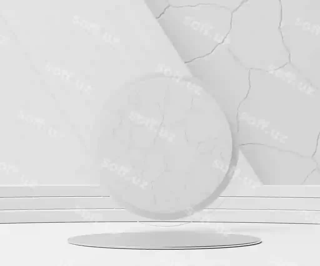 Render sahna oq marmur sochilgan minimal podium sahna ko'rsatma mahsulotlari | Render scene white marble cracked minimal podium scene display products