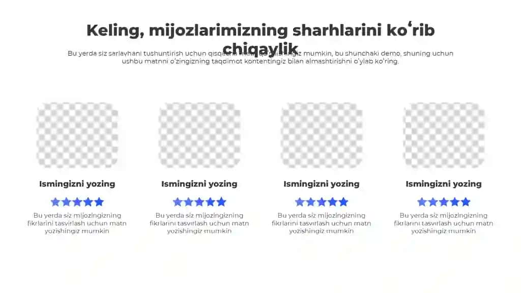 Client Feedback Taqdimoti (11 Slayd)