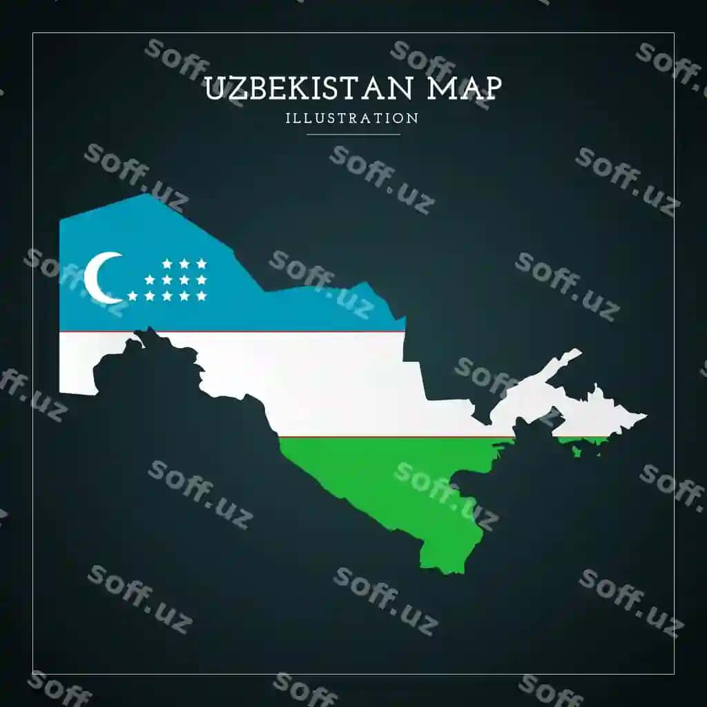 O'zbekistonning 3D xaritasi vektor illyustratsiyasi | 3d uzbekistan map vector illustration