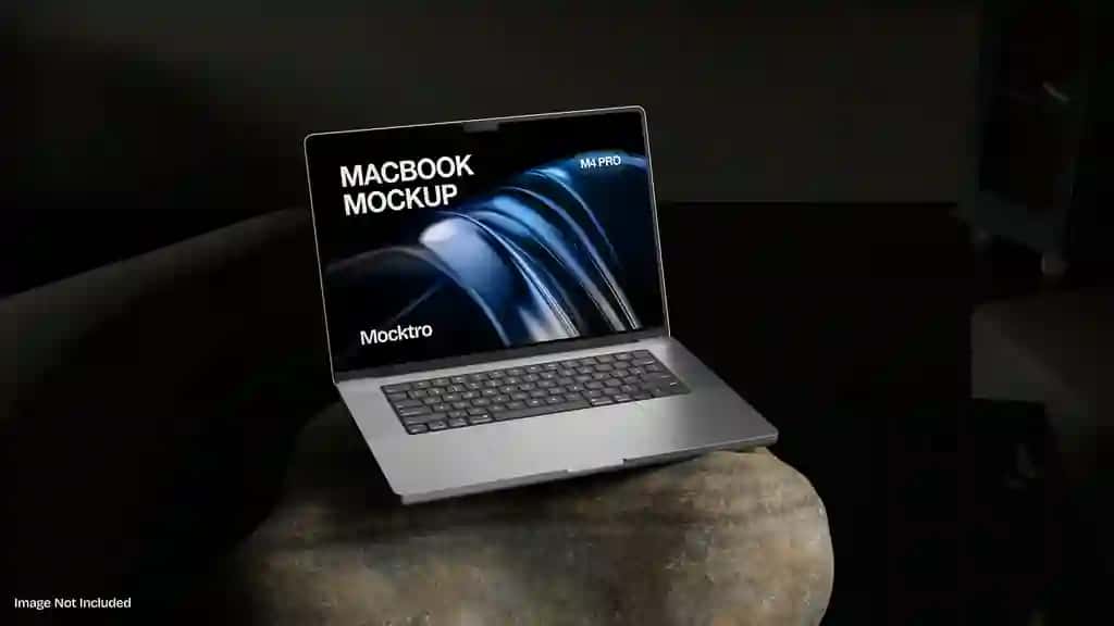 Macbook pro noutbukining maketi | Macbook pro laptop mockup stone