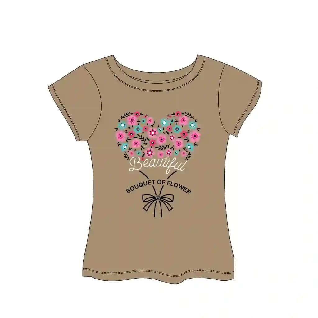 Chiroyli guldasta gulli qizlar ko'ylagi grafik vektor dizayni shahar | Beautiful bouquet flower girls tees graphic vector design urban