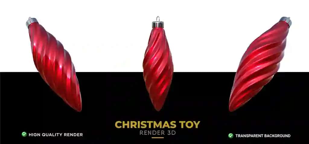 Rojdestvo belgisi 3D yaltiroq qizil tekstura real render | Christmas icon 3d glossy red texture realictic render