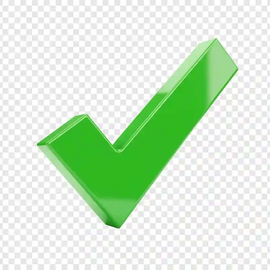3D yashil yaltiroq tasdiq belgisi shaffof fon | 3d green glossy checkmark icon transparent background