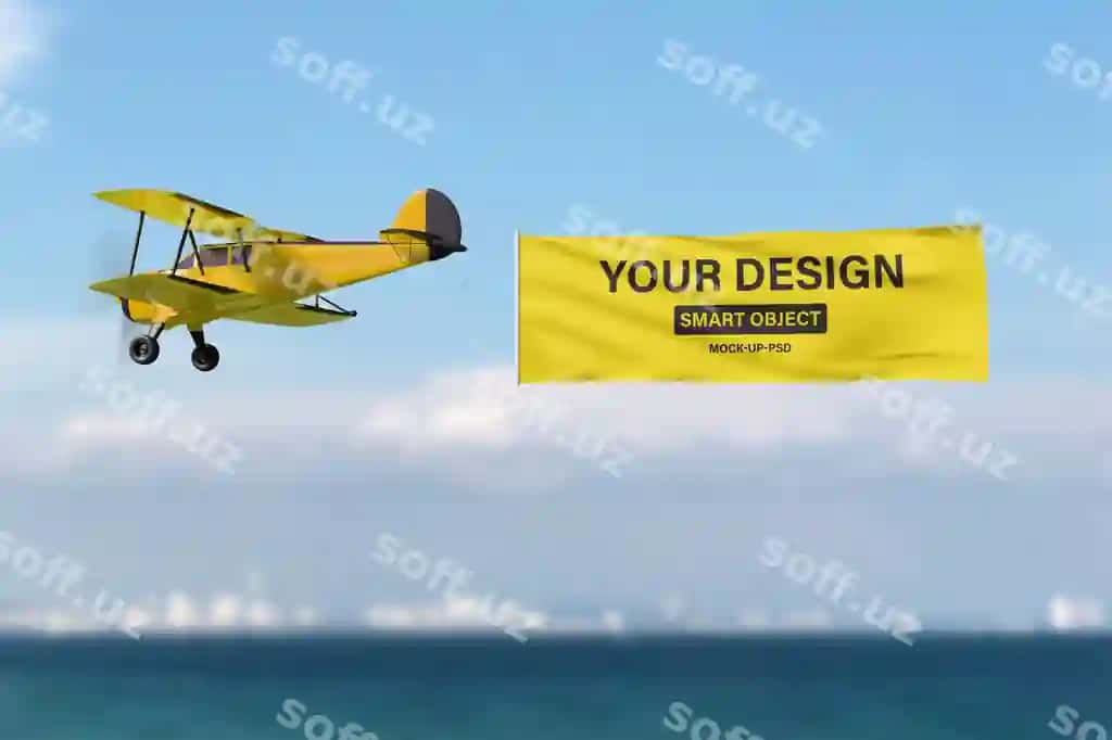 Bannerli samolyotda uchish reklamasi | Airplane flying advertising with banner