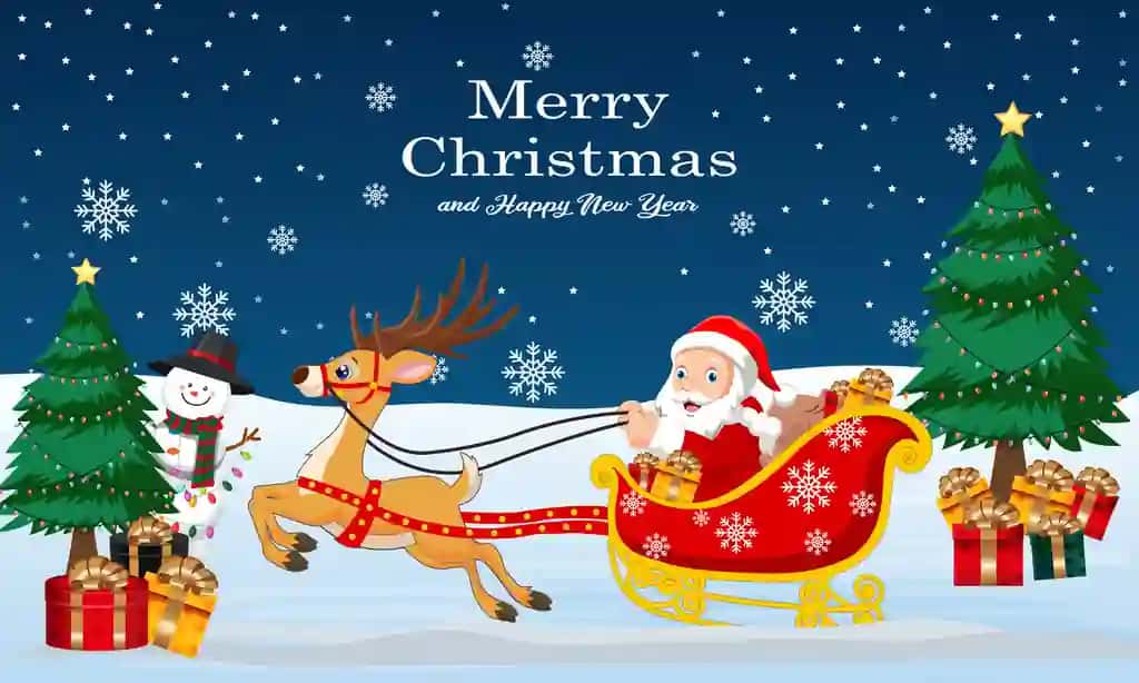 Muborak Rojdestvo Yangi yilingiz bilan santa chana minish | Merry christmas happy new year santa sleigh ride