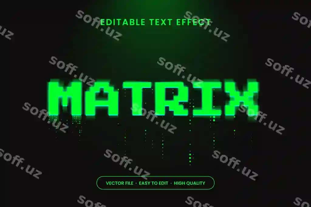 Vektor matritsa tahrir qilish mumkin matn effekti shabloni | Vector matrix editable text effect template