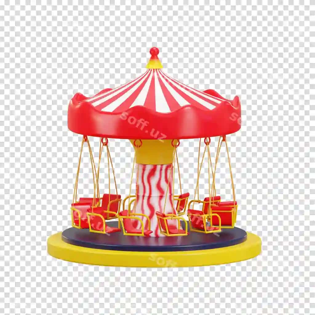 3D karusel ikonasi tushunchasi oʻyin parki 3D illyustratsiyasi | 3d carousel icon concept amusement park 3d illustration