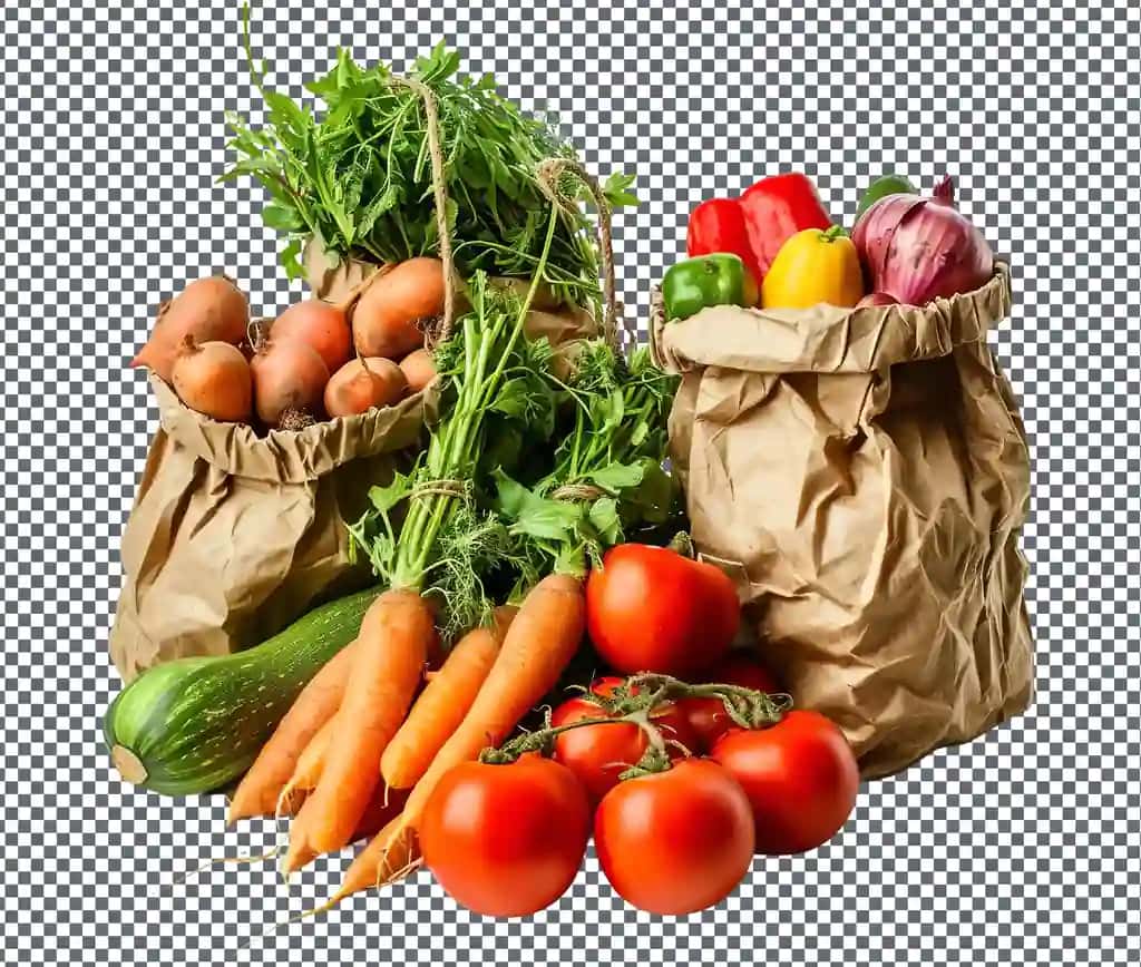 Tabiiy yangi bozor organik mahsulotlar izolyatsiyalangan shaffof fon | Natural fresh market organic produce isolated transparent background