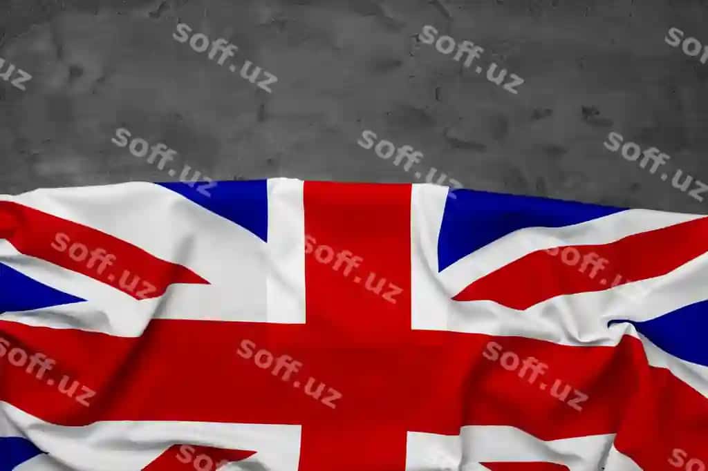 Birlashgan Qirollik bayrog'i kulrang orqa fonda nusha bo'sh joy | Flag united kingdom grey background copy space