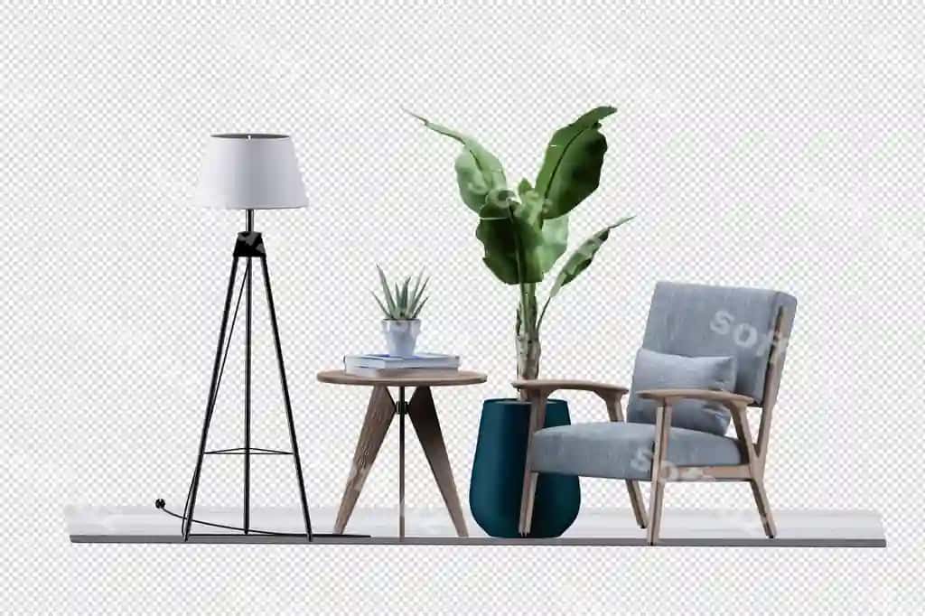 Armchair o'simlik 3D rendering | Armchair plant 3d rendering