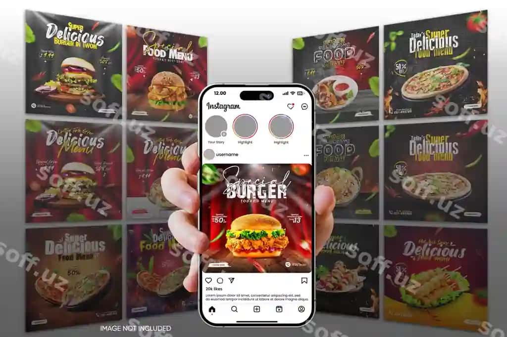Ijtimoiy tarmoqlar post shabloni facebook instagram karusel shabloni | Social media post template facebook instagram carousel template