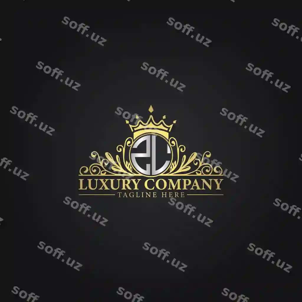 Bozorov shoh logotipi, chiroyli dekoratsiyalar bilan monogramma | Luxury crown logo with elegant flourishes monogram
