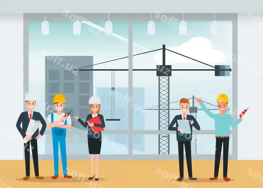 Engineer teamwork people industry character | Engineer teamwork people industry character