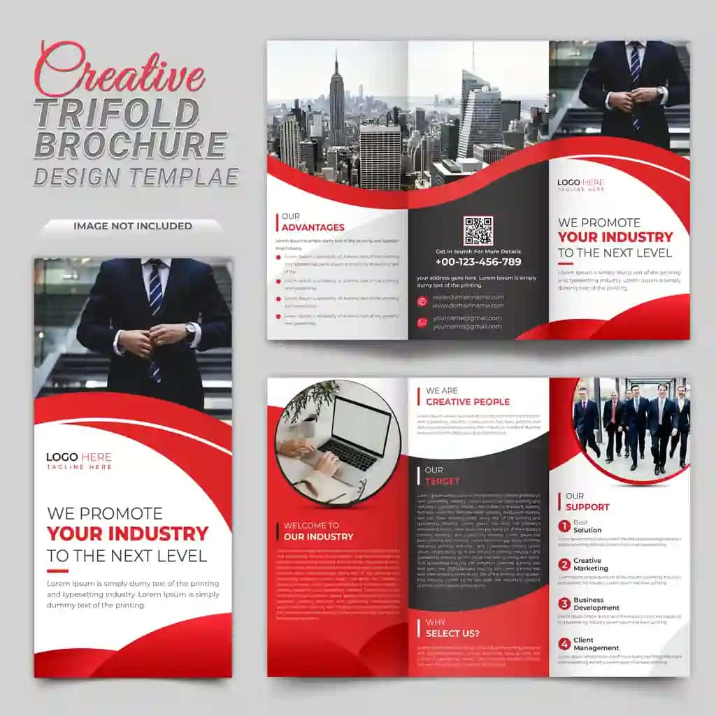 Mavhum uch qavatli broshyura ijodiy kontseptsiyasi dizayni shablonlari | Abstract trifold brochure creative concept design template