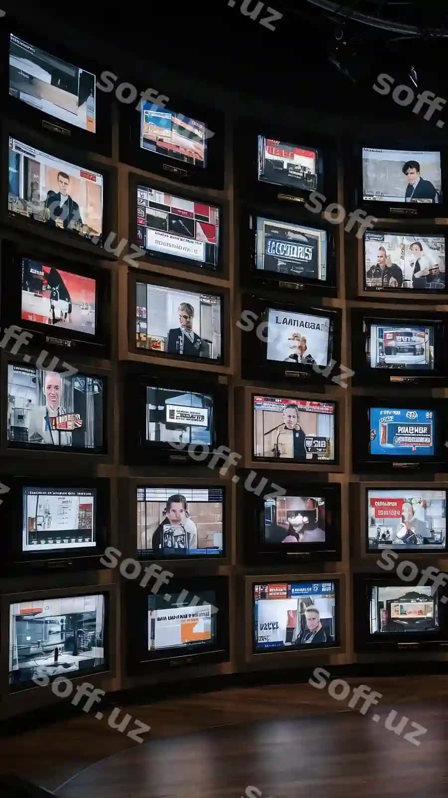 Devor fonidagi televizor ekranlari yangilik studiyasi fonida ishlatiladigan | Wall background television screens used news studio background