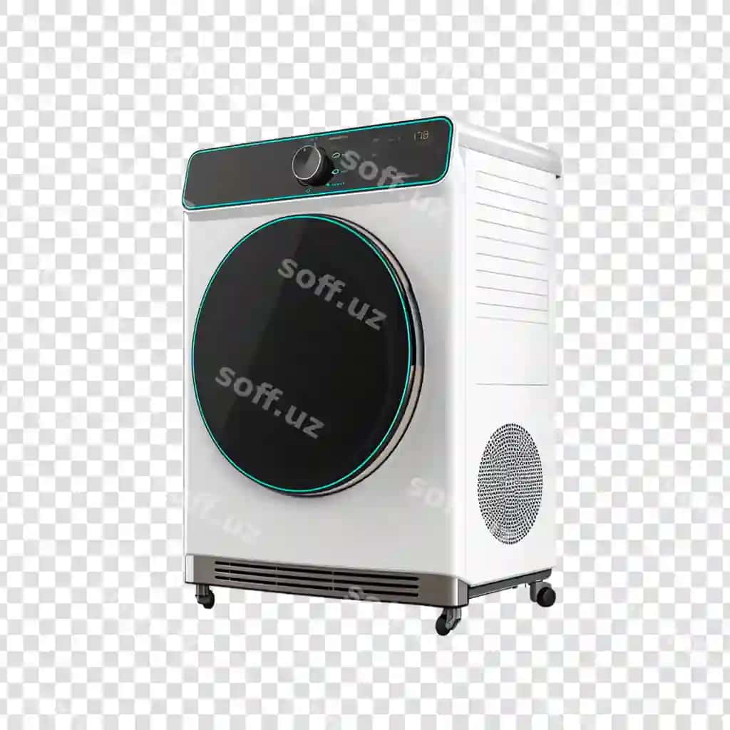 Zamonaviy kir yuvish mashinasi shaffof fon | Modern washing machine transparent background