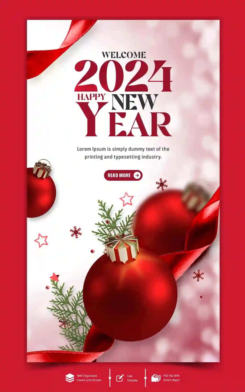 2024-yilgi yangi yilingiz bilan tabriklaymiz, Instagram hikoyalari dizayni | Happy new year 2024 celebration instagram story design