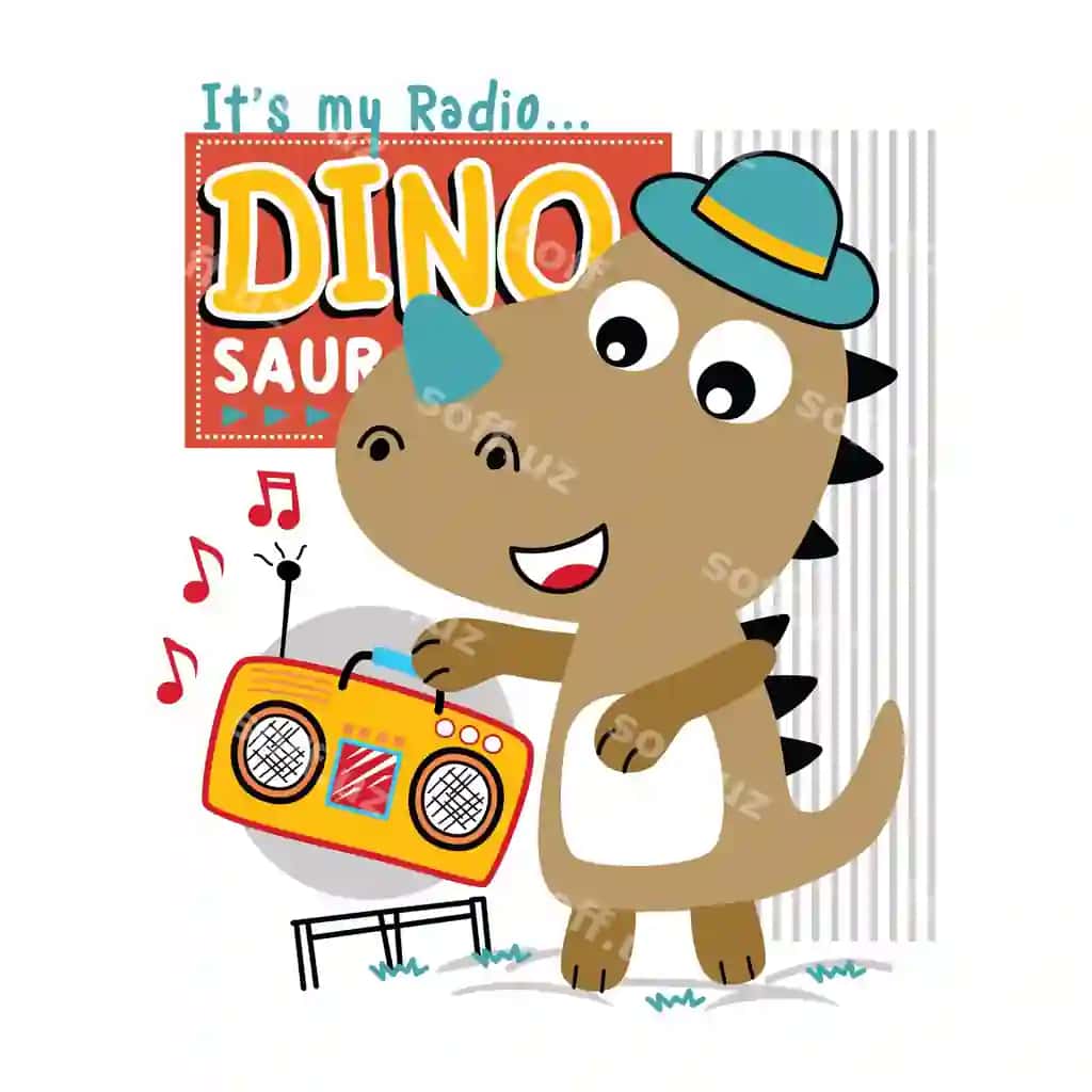 Chiroyli dinosavir eshitgan musiqa, gulbishik hayvon multfil'mi | Cool dinosaur listening music funny animal cartoo
