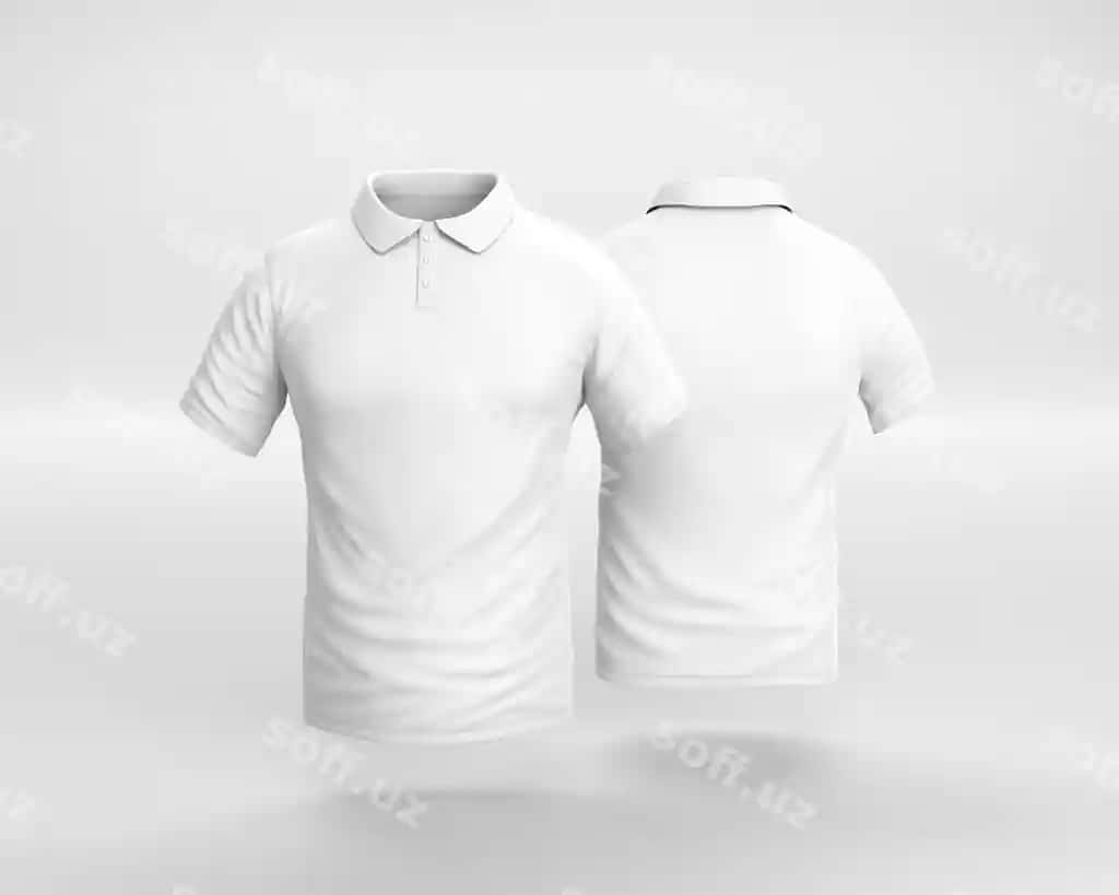 Polo ko'ylak piyola modeli oldingi ko'rinish | Polo shirt ghost model front view
