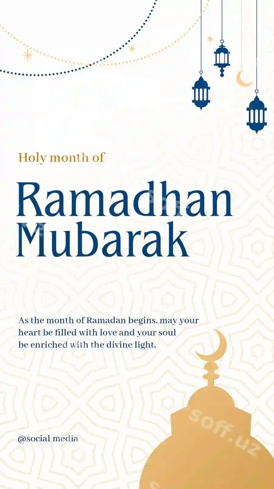 Ramazon tabriki Instagram stories shabloni PSD dizayni ijtimoiy tarmoqlar | Ramadan greeting instagram stories template psd design social media