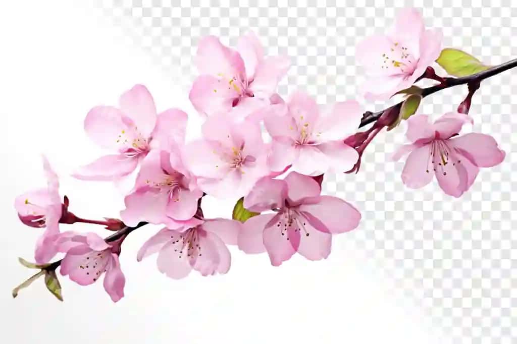 Illustratsiya gul suvarang sakura shaffof orqa fonda | Illustration blossom watercolor sakura transparent background