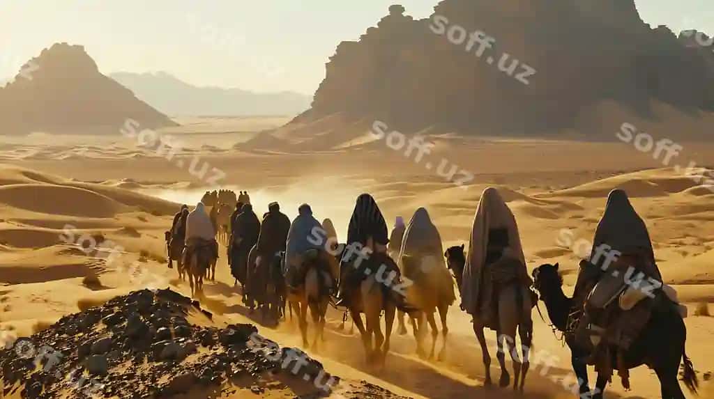 Guruh chaqaloqlar cho'lon o'tyap | Group camels are going through desert