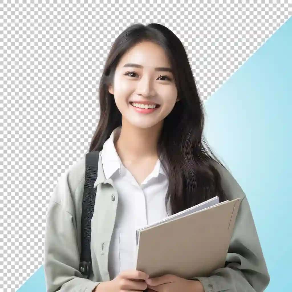 Osiyolik talaba ayol jilmayib | Asian student woman smiling