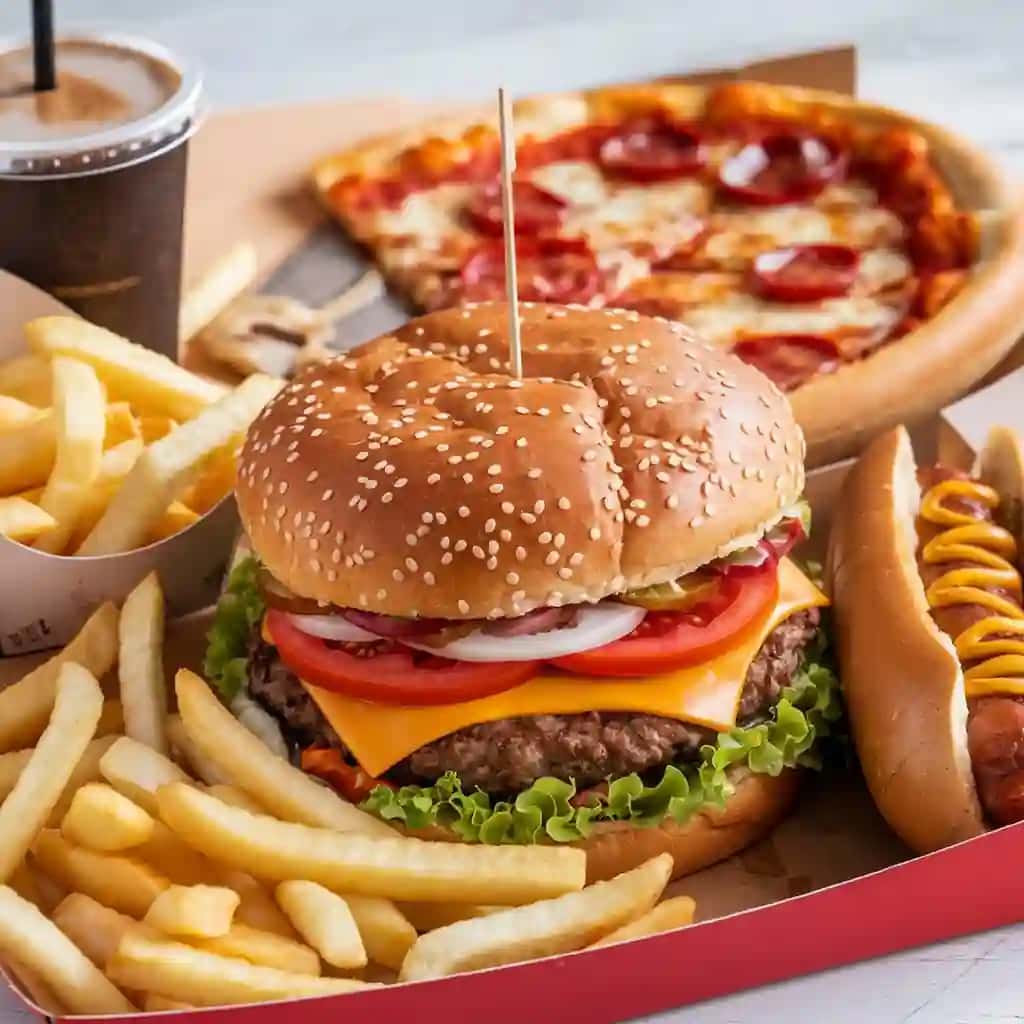 Pishloqli kartoshka bilan gamburger - bu gamburger | Hamburger with cheese fries is hamburger