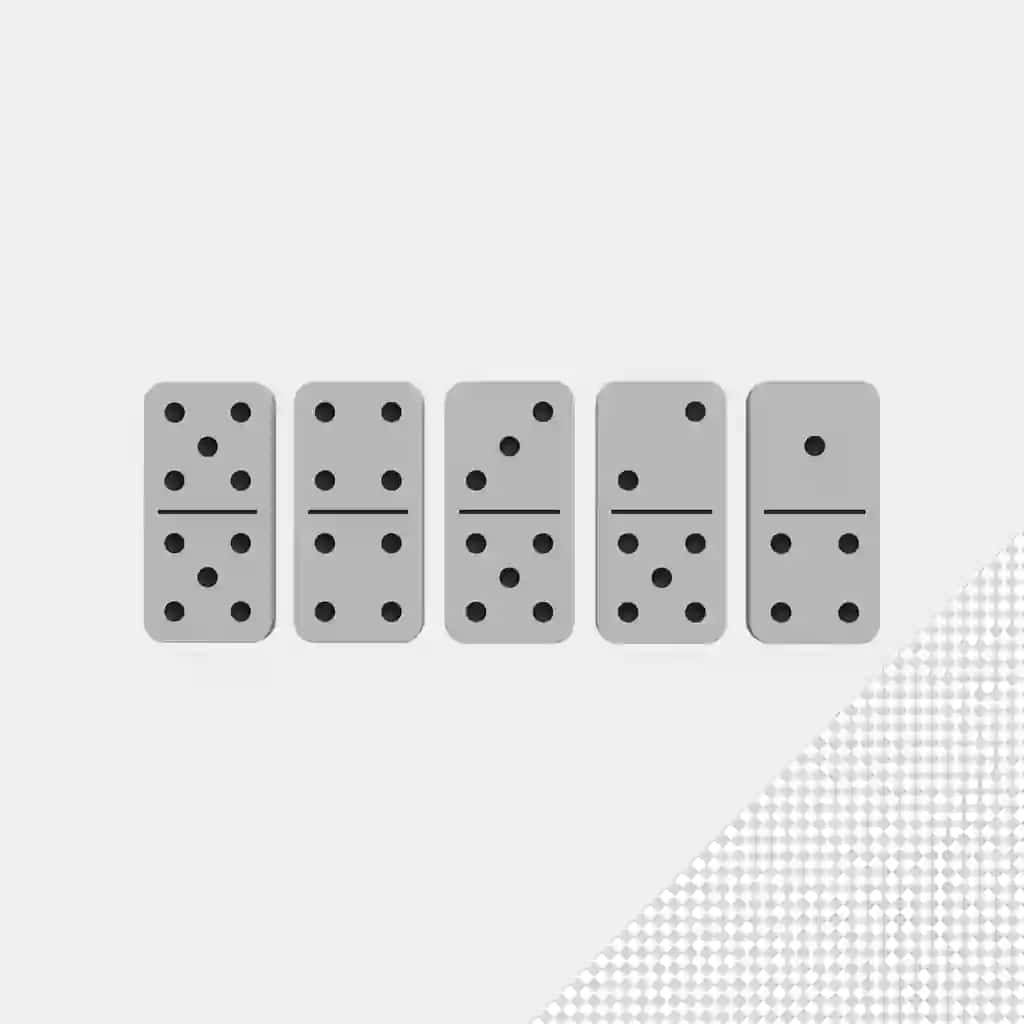 Izolyatsiya qilingan premium psd dominolarini yoping | Close up dominoes isolated premium psd