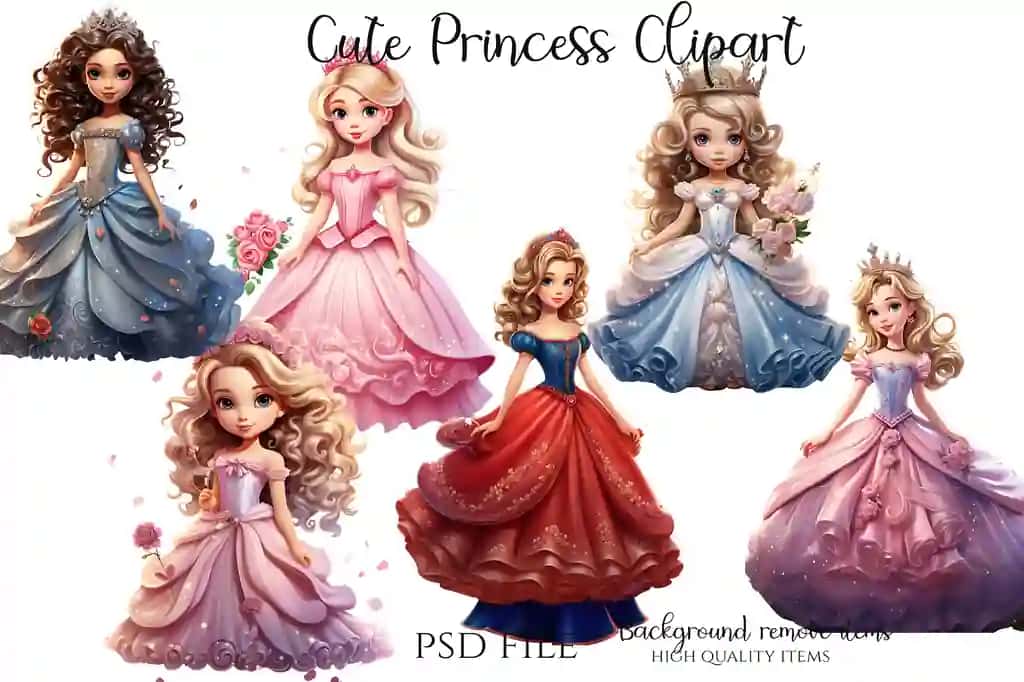 Yoqimli malika kliparti | Cute princess clipart
