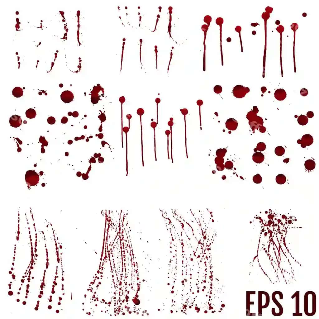 Haqiqiy qonli chizuqlar damla shablon qon qon | Set realistic bloody splatters drop blob blood blood