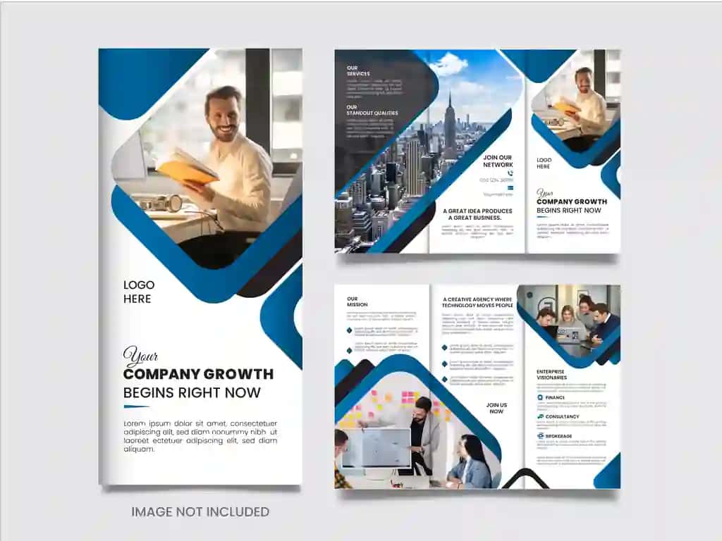 Oddiy minimalistik biznes uch qavatli broshyura dizayni shabloni | Simple minimalistic business trifold brochure design template