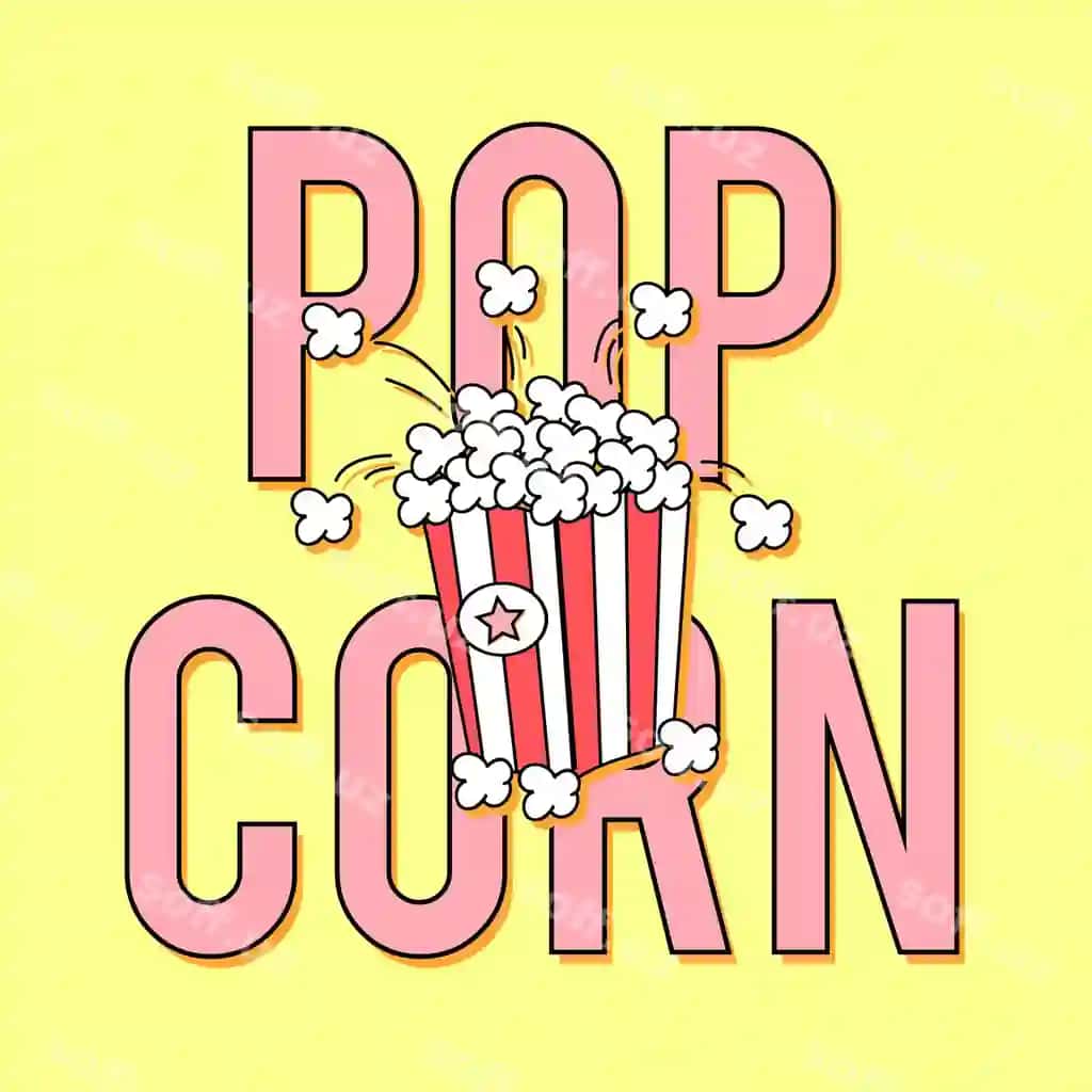Popkorn qovun slovan printi | Popcorn bucket slogan print