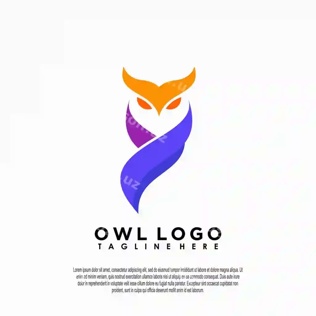 Burgut logotip dizayni oddiy konseptsiya bilan | Owl logo design with simple concept