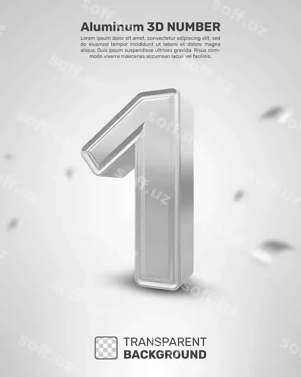 1-raqam oq fonda ko'rsatilgan | Number 1 is shown white background