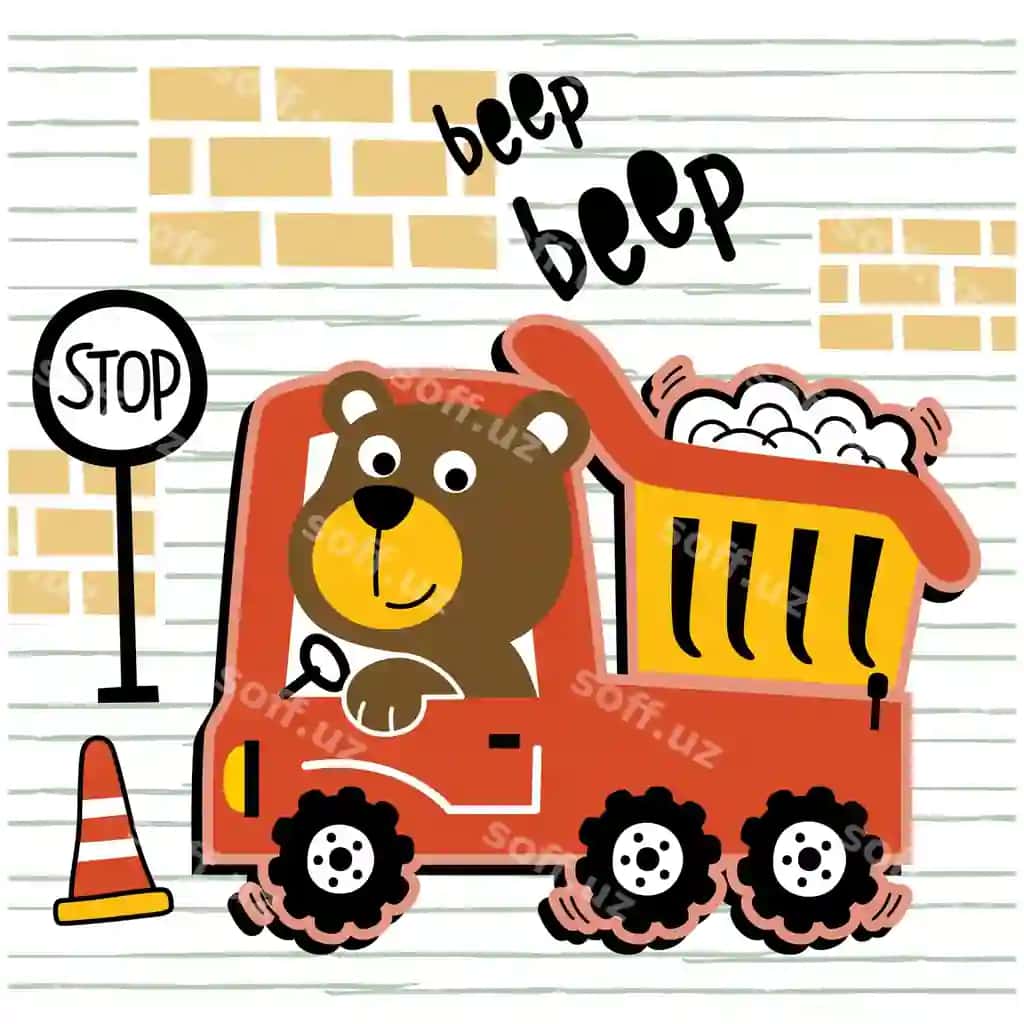 Ayiq traktor arqali qiziqarli hayvon kartunlari | Bear truck funny animal cartoon