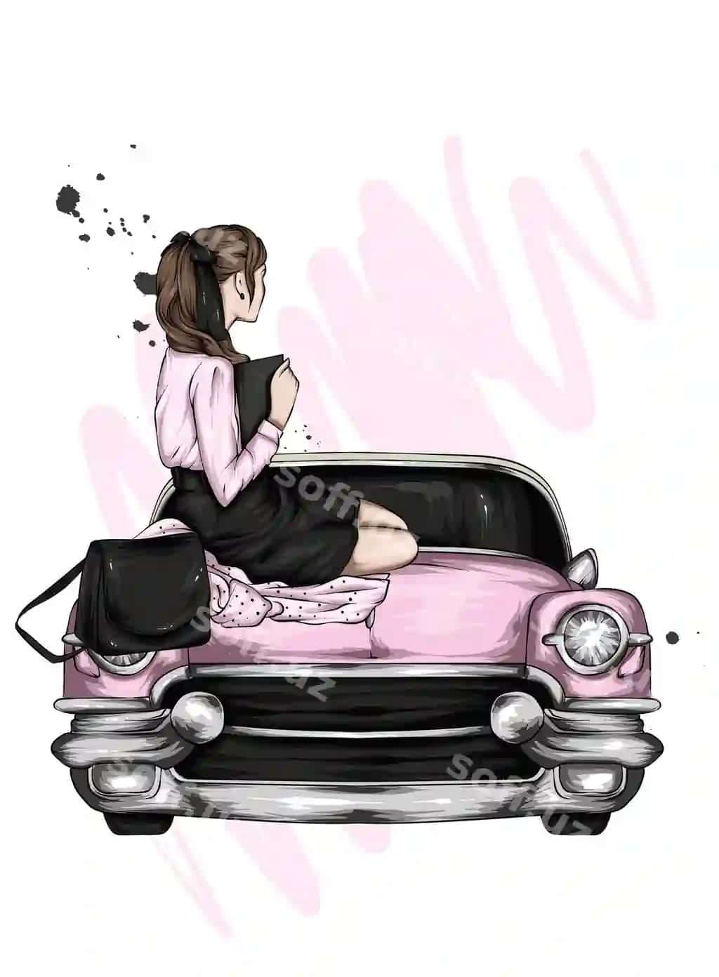 Go'zal qiz stilli kiyimlar vintoviy avtomobil | Beautyful girl stylish clothes vintage car