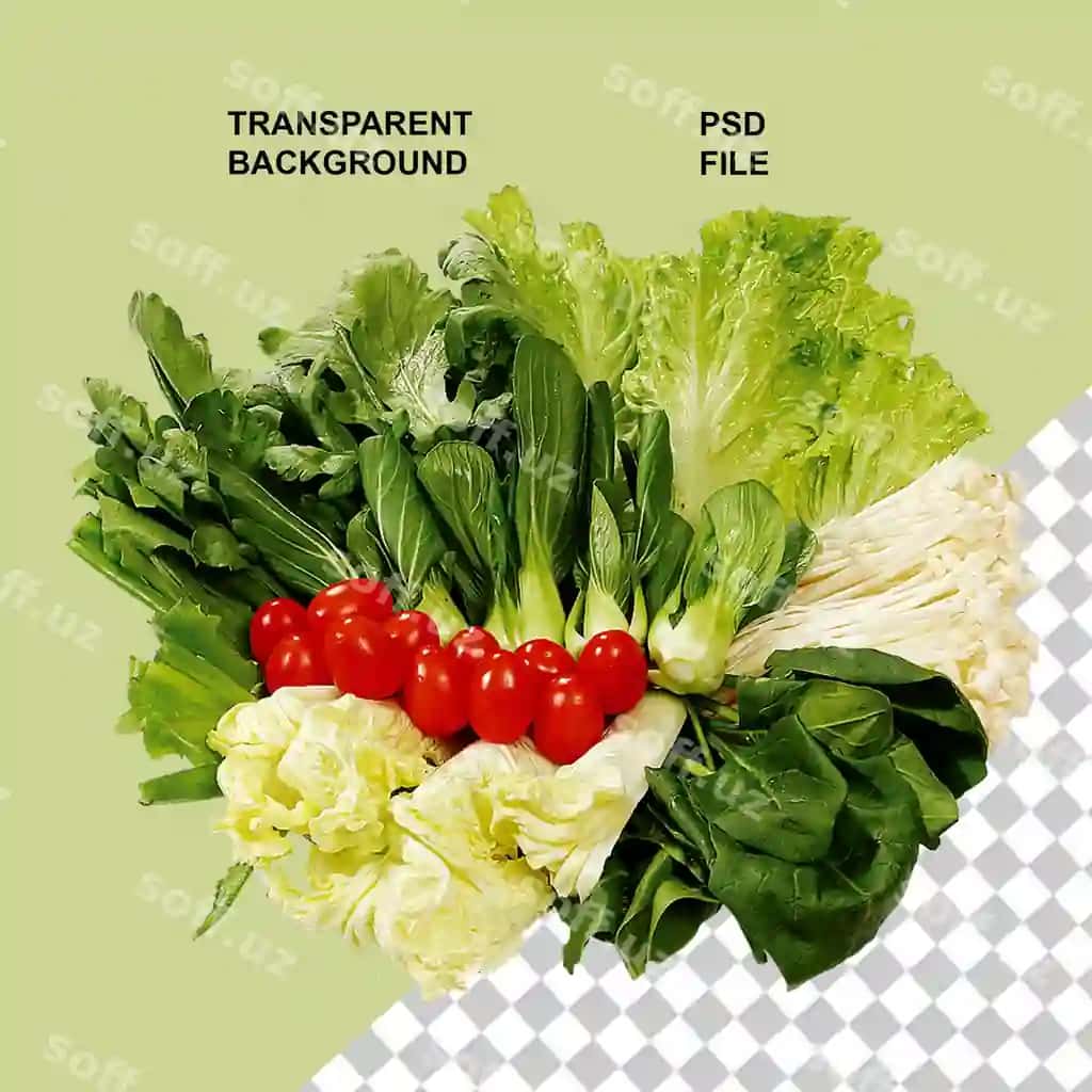 Sog'liqli sabzavotlar shaffof ajraltirilgan orqa fonda | Healty vegetables transparent isolated background