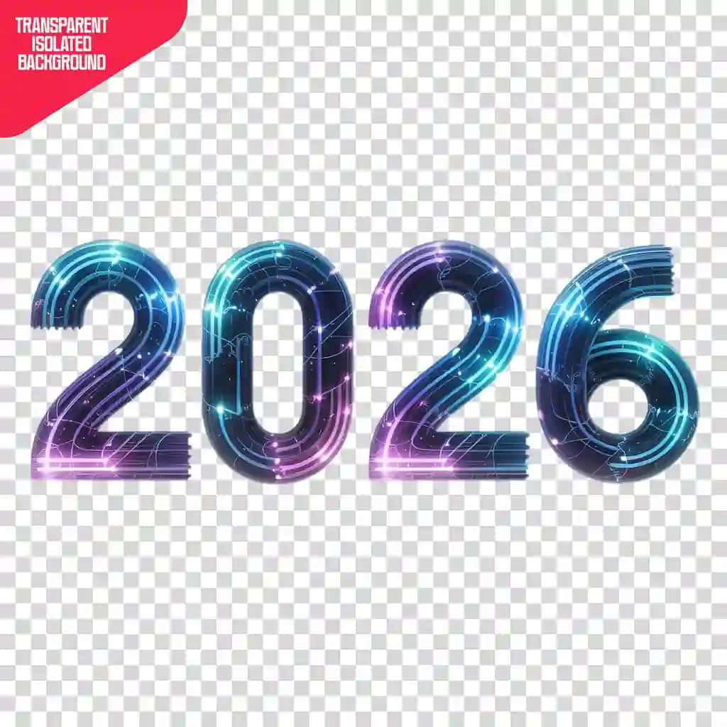 Futuristik kiberpunk 2026 raqamli raqamli displey | Futuristic cyberpunk 2026 digital number display