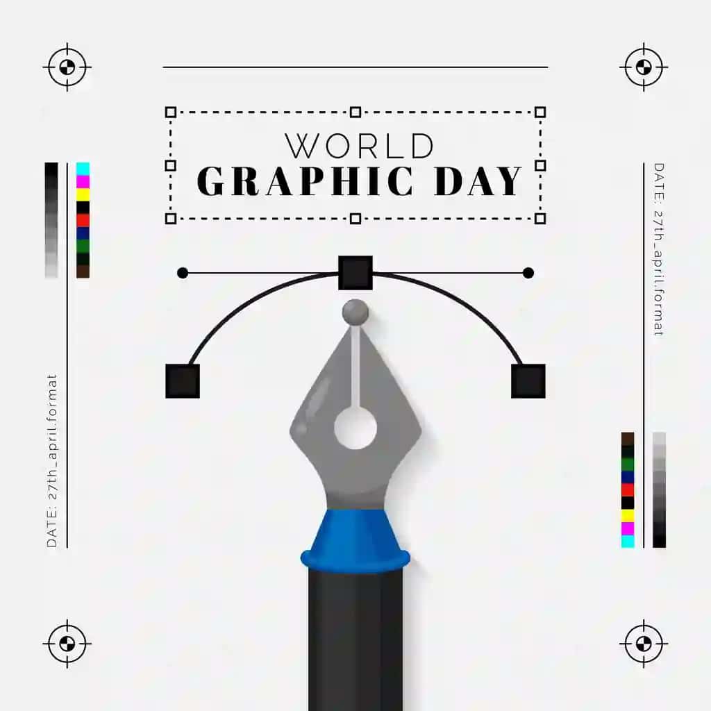 Yassi jahon grafika kuni tasviri | Flat world graphics day illustration