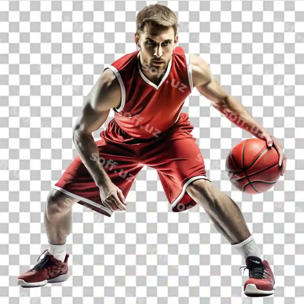 Basketbolchi izolyatsiya qilingan shaffof fon | Basketball player isolated transparent background
