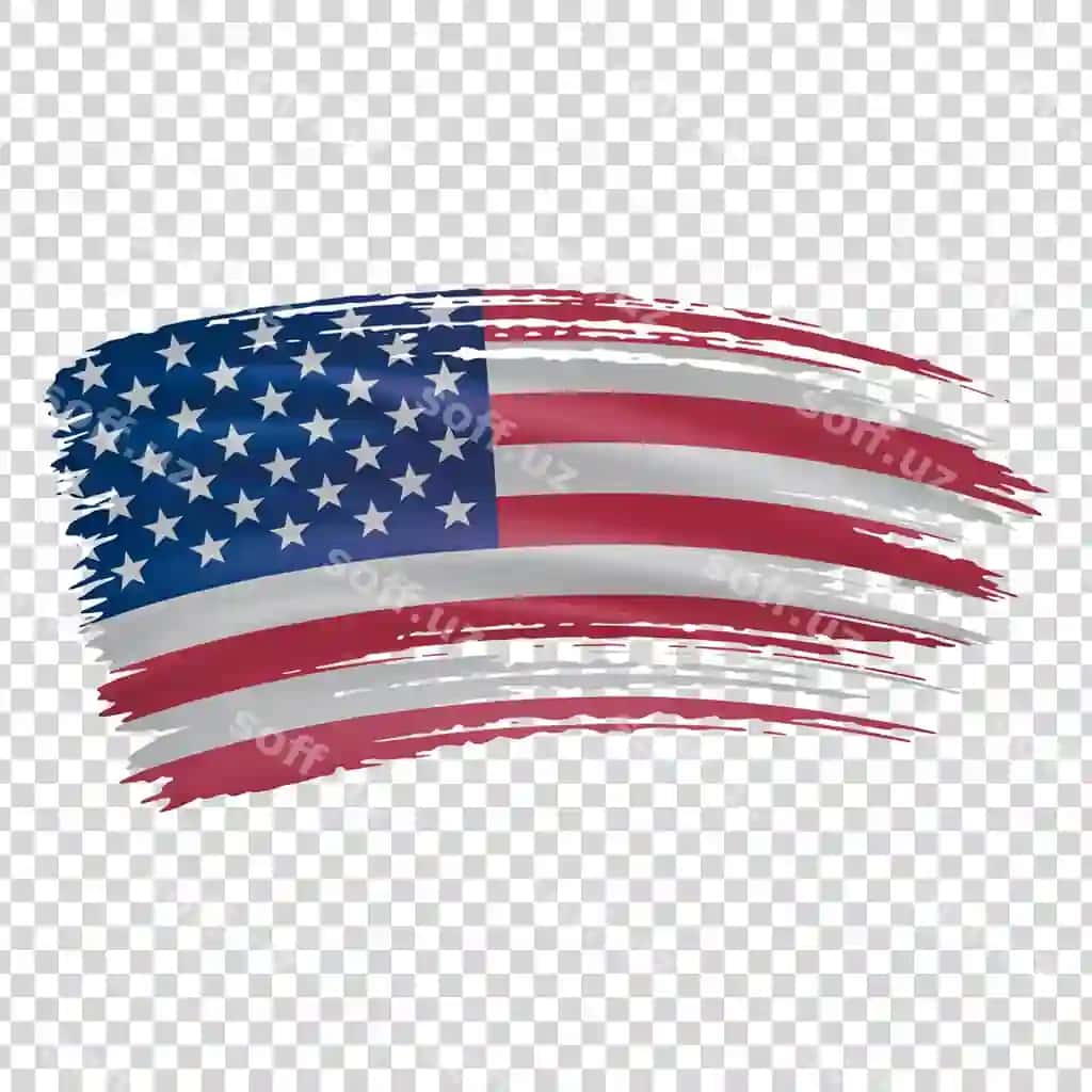 Cho'tkasi zarbasi effekti bilan Amerika Qo'shma Shtatlari bayrog'i shaffof | United states flag with brush stroke effect isolated transparent