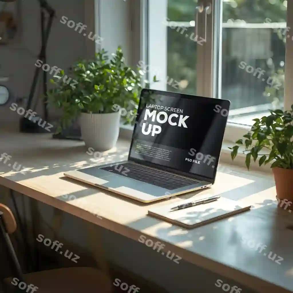 Noutbuk uchun psd faylining namunasi | Laptop mockup psd file
