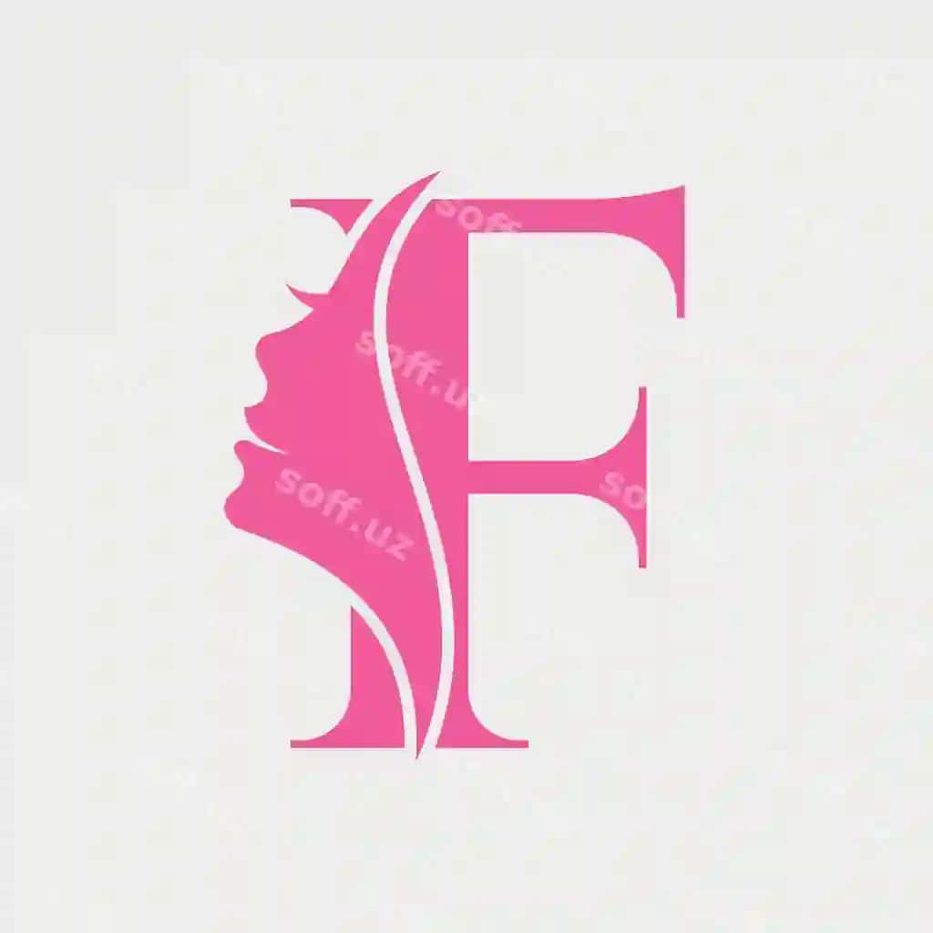 Ayol yuzi logotipi f harfi ayol yuzi belgisi bilan go'zallik spa belgisi | Woman face logo letter f beauty spa symbol with woman face icon