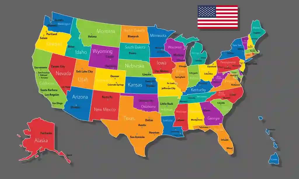 AQSh vektor xaritasi | Vector map usa