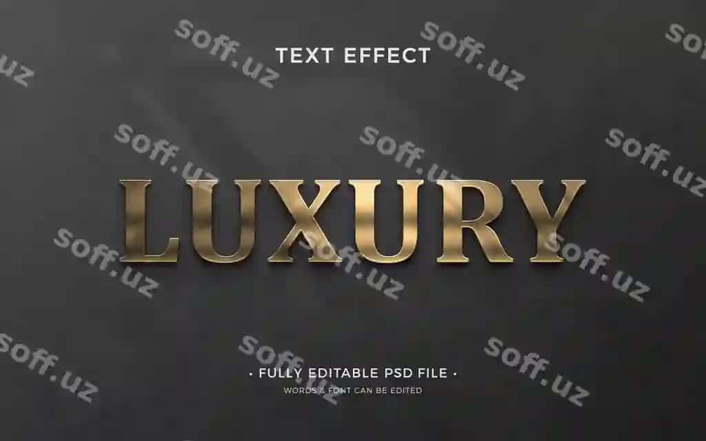 Metal matn effekti soya bilan | Metal text effect with shadow