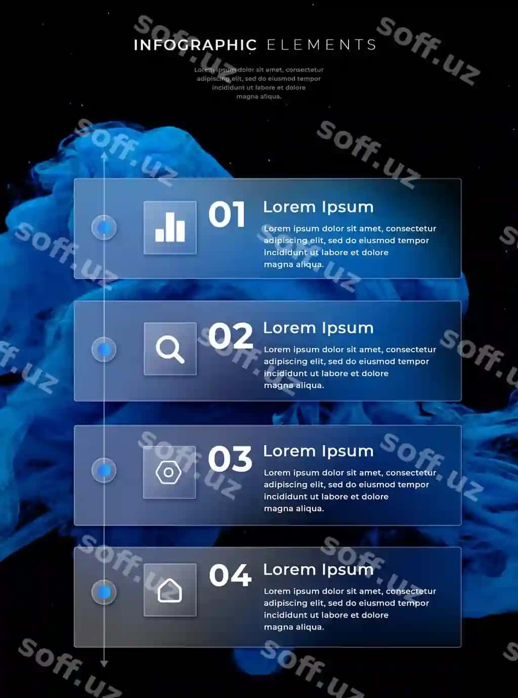 Shisha effekti infografik biznes shablon dizayni | Glass effect infographic business template design